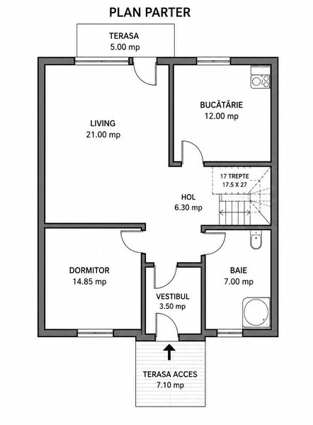 1 Decembrie, vila individuala P+M, 5 camere, 500 mp teren, constructie noua